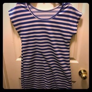 Blue and white striped Mini skirt